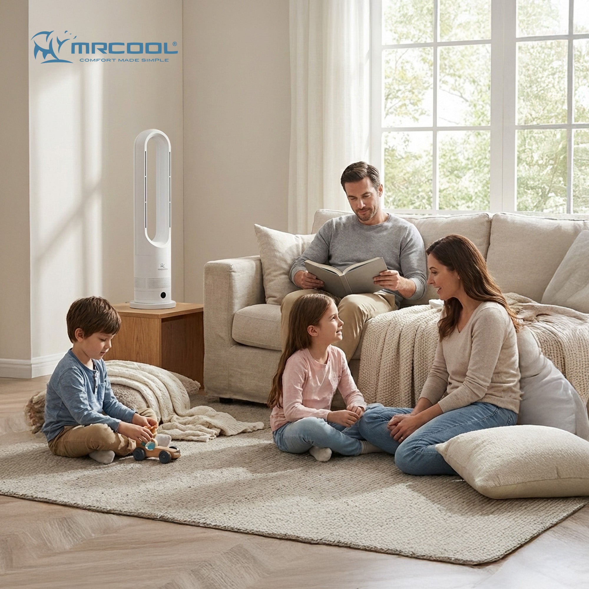 MRCOOL MrBreeze 4K BTU Portable Bladeless Heater and Cooling Tower Fan, (Used)