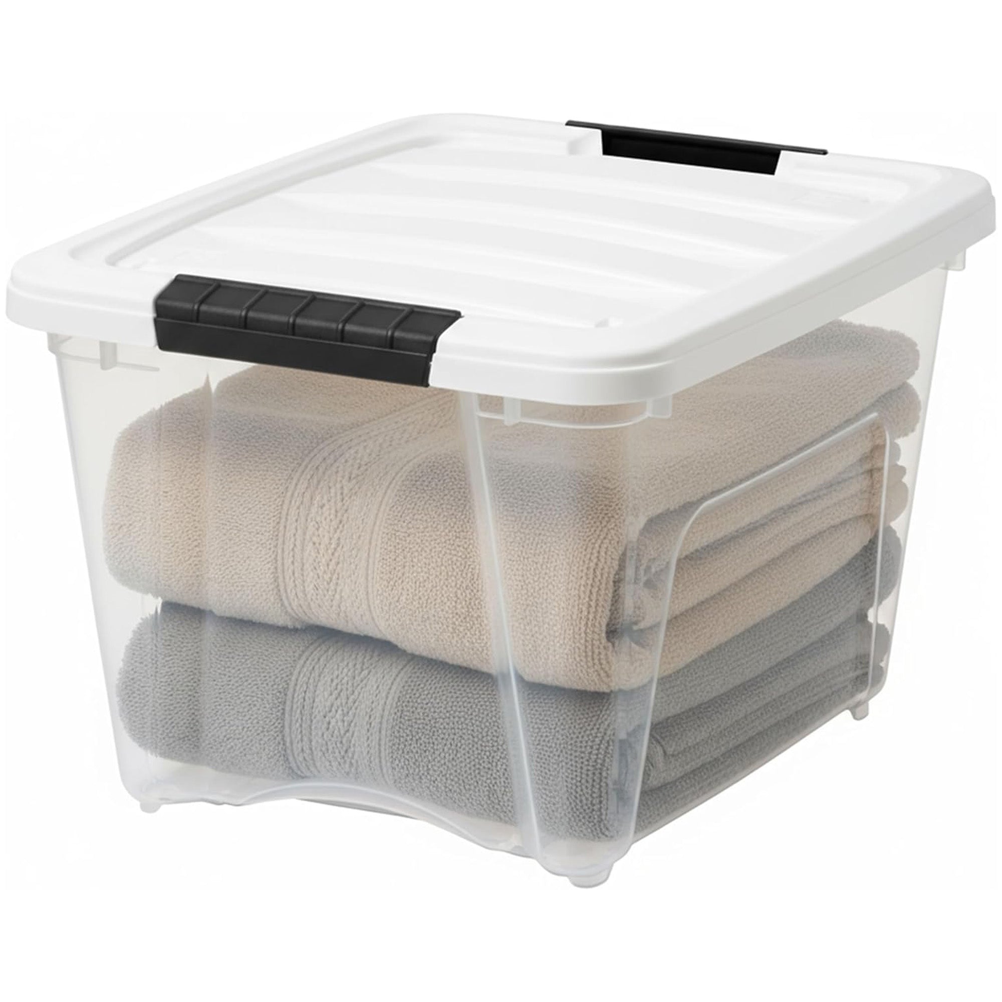 IRIS USA 6 Pack 19 Quart Stackable Plastic Storage Bins with Lids, (Open Box) - VMInnovations