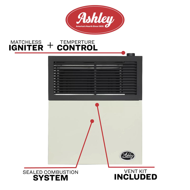 Ashley Hearth 11,000 BTU Direct Vent Propane Wall Heater, Cream (Open Box)