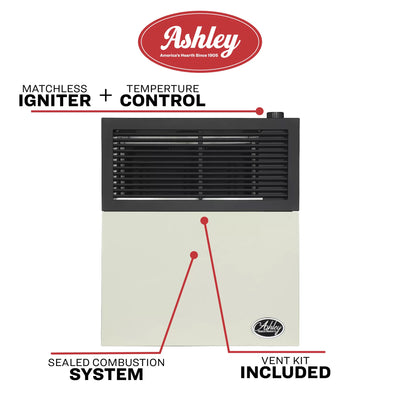 Ashley Hearth 11,000 BTU Direct Vent Propane Wall Heater, Cream (Open Box) - VMInnovations