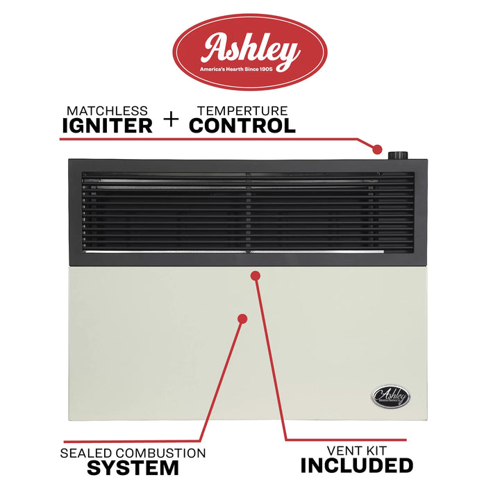 Ashley Hearth 25,000 BTU Direct Vent Propane Wall Heater, Cream (Open Box)