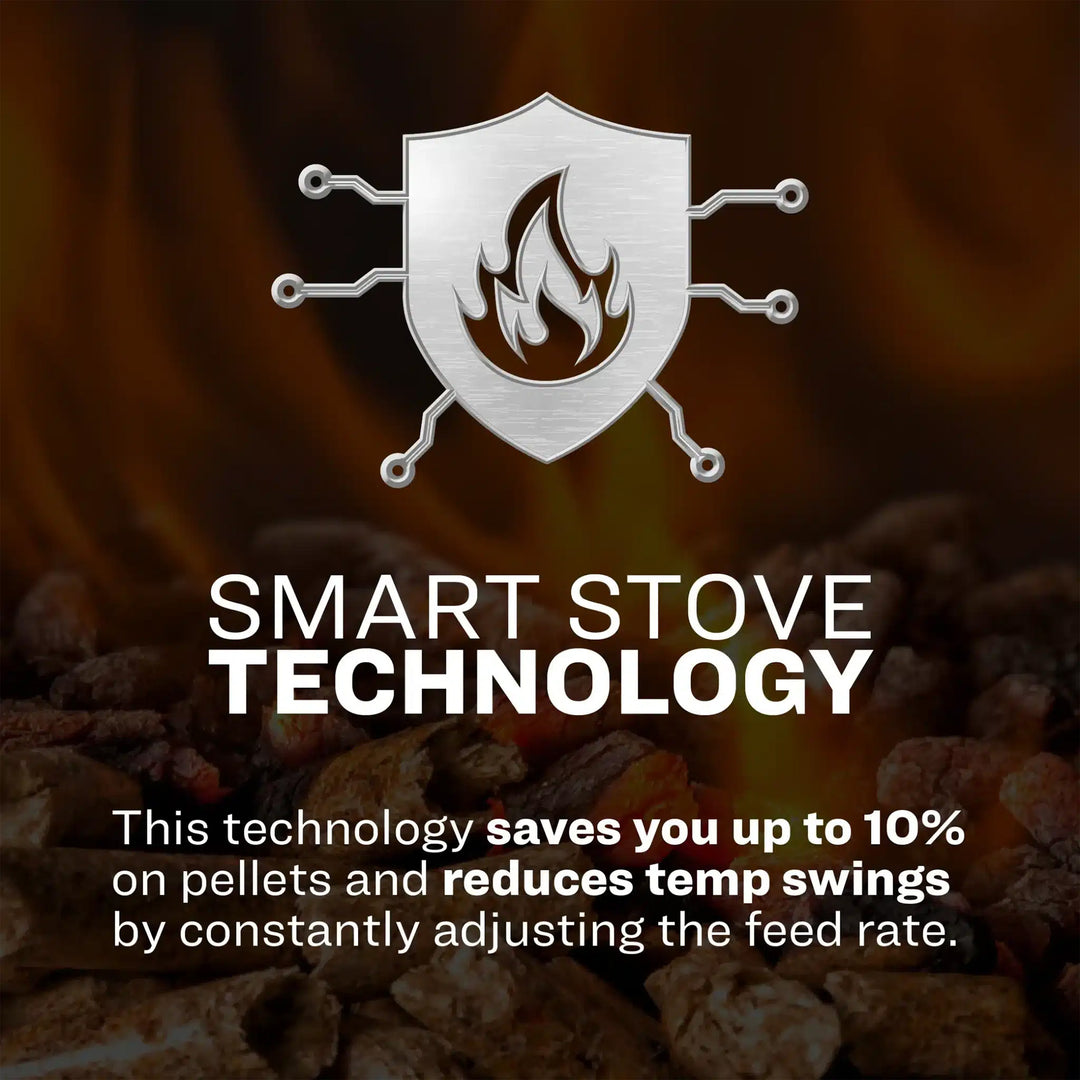 Ashley Hearth Pellet Stove Home Heater WiFi & Bluetooth Control, AP5622-W, Black