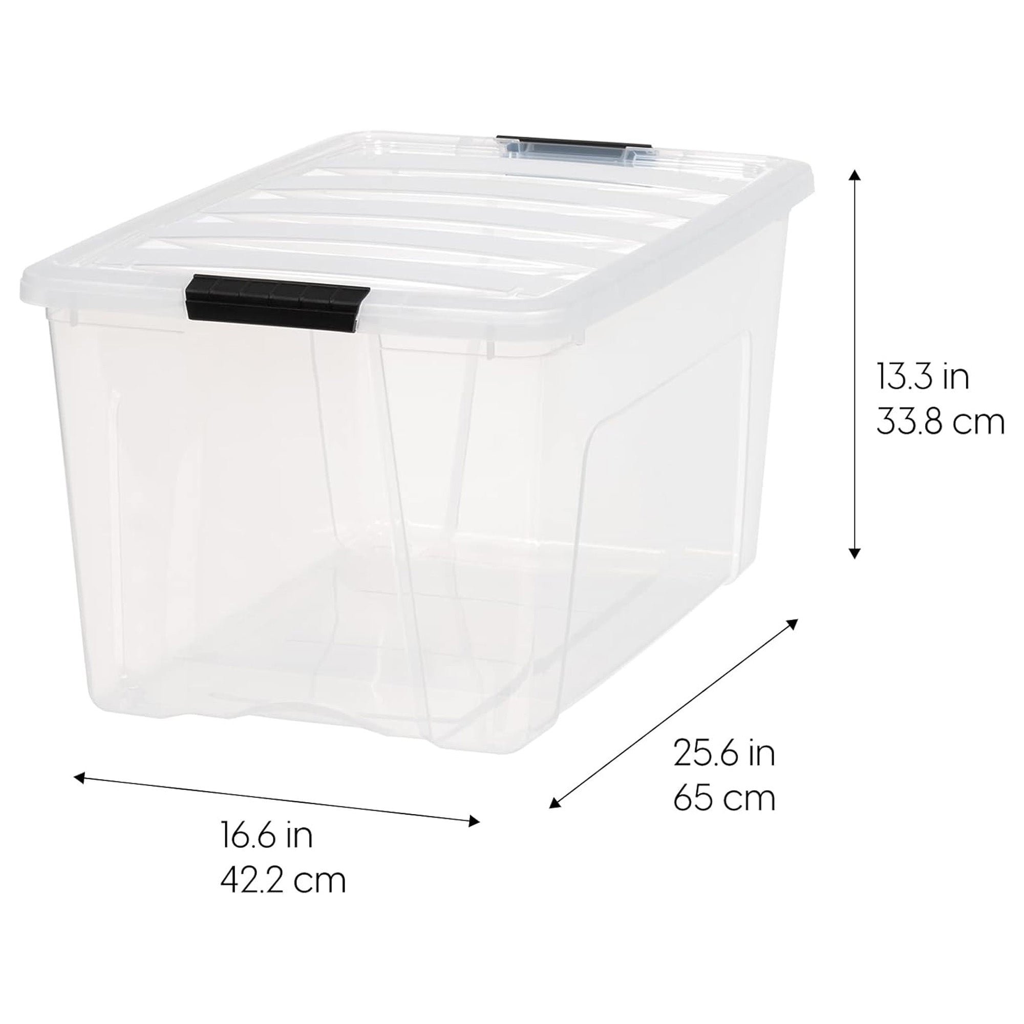 IRIS USA 72 Qt Storage Bins with Lids, Stackable Plastic Containers, (Open Box) - VMInnovations