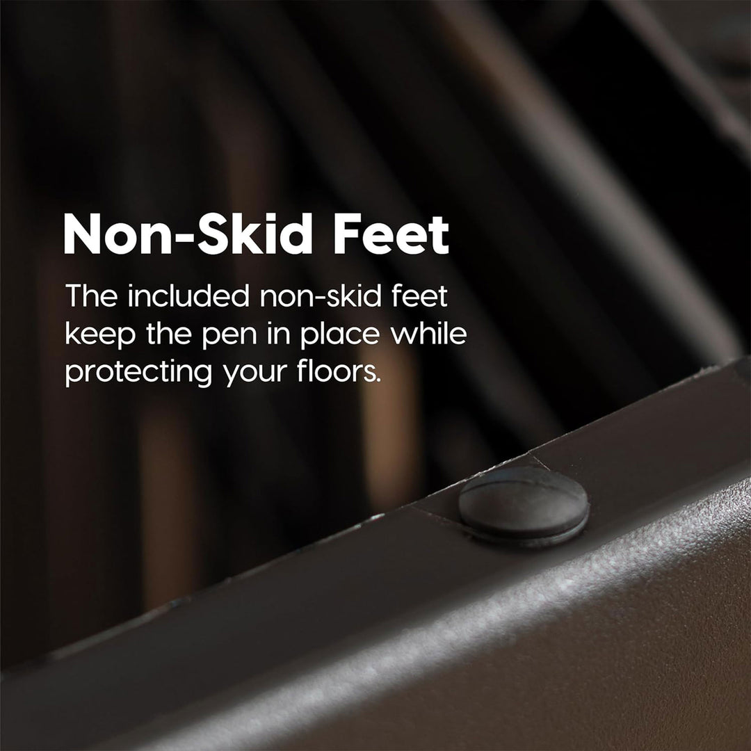 IRIS USA 24" Dog Playpen with Door, 4-Panel Pet Enclosure, Black (Open Box)