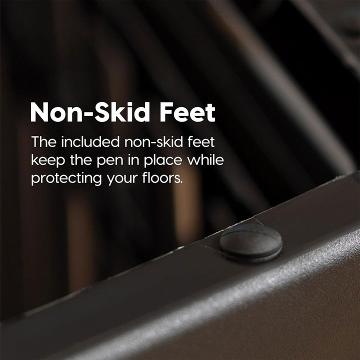 IRIS USA 24" Dog Playpen with Door, 4-Panel Pet Enclosure, Black (Open Box)