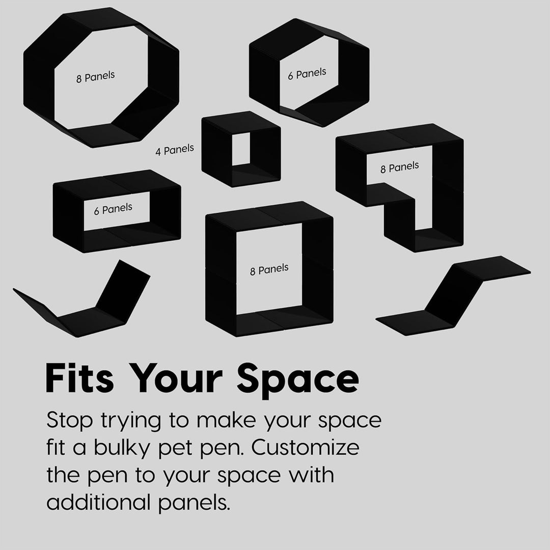 IRIS USA 24" Dog Playpen with Door, 4-Panel Pet Enclosure for Small Dogs, Black