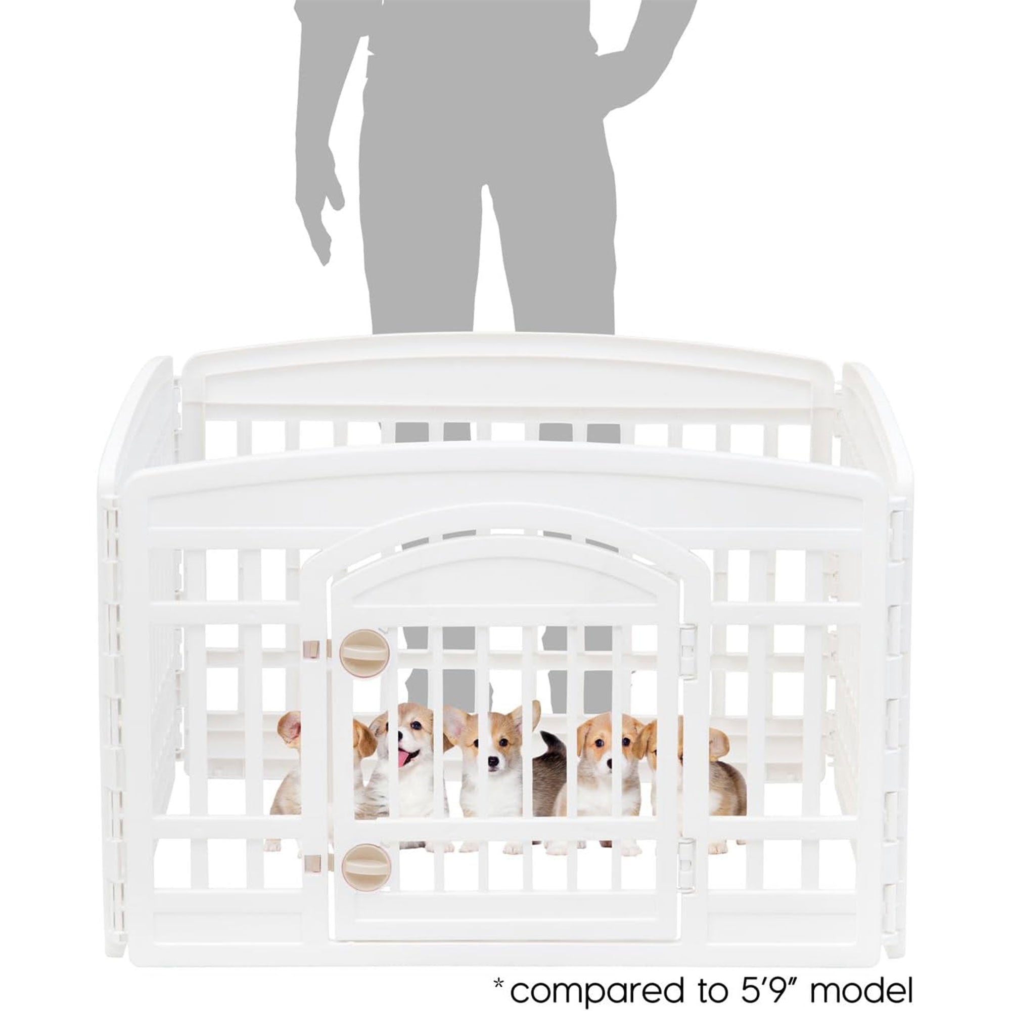 IRIS USA 24" Dog Playpen w/Door, 4-Panel Pet Enclosure for Small Dogs (Open Box)