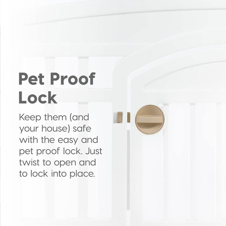 IRIS USA 24" Dog Playpen w/Door, 4-Panel Pet Enclosure for Small Dogs (Open Box)