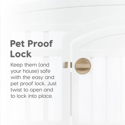 IRIS USA 24" Dog Playpen with Door, 4-Panel Pet Enclosure for Small Dogs (Used)