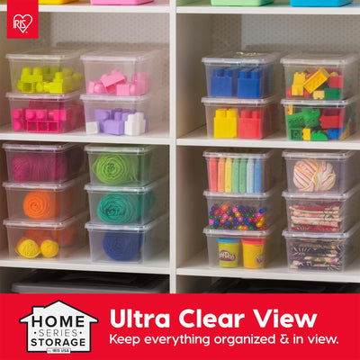 IRIS USA 40 Pack 6 Qt Storage Bin, Clear Stackable Plastic Containers with Lids - VMInnovations