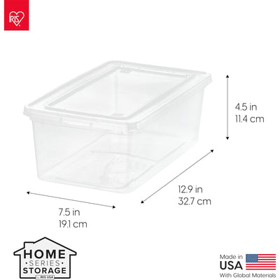 IRIS USA 40 Pack 6 Qt Storage Bin, Clear Stackable Plastic Containers with Lids - VMInnovations