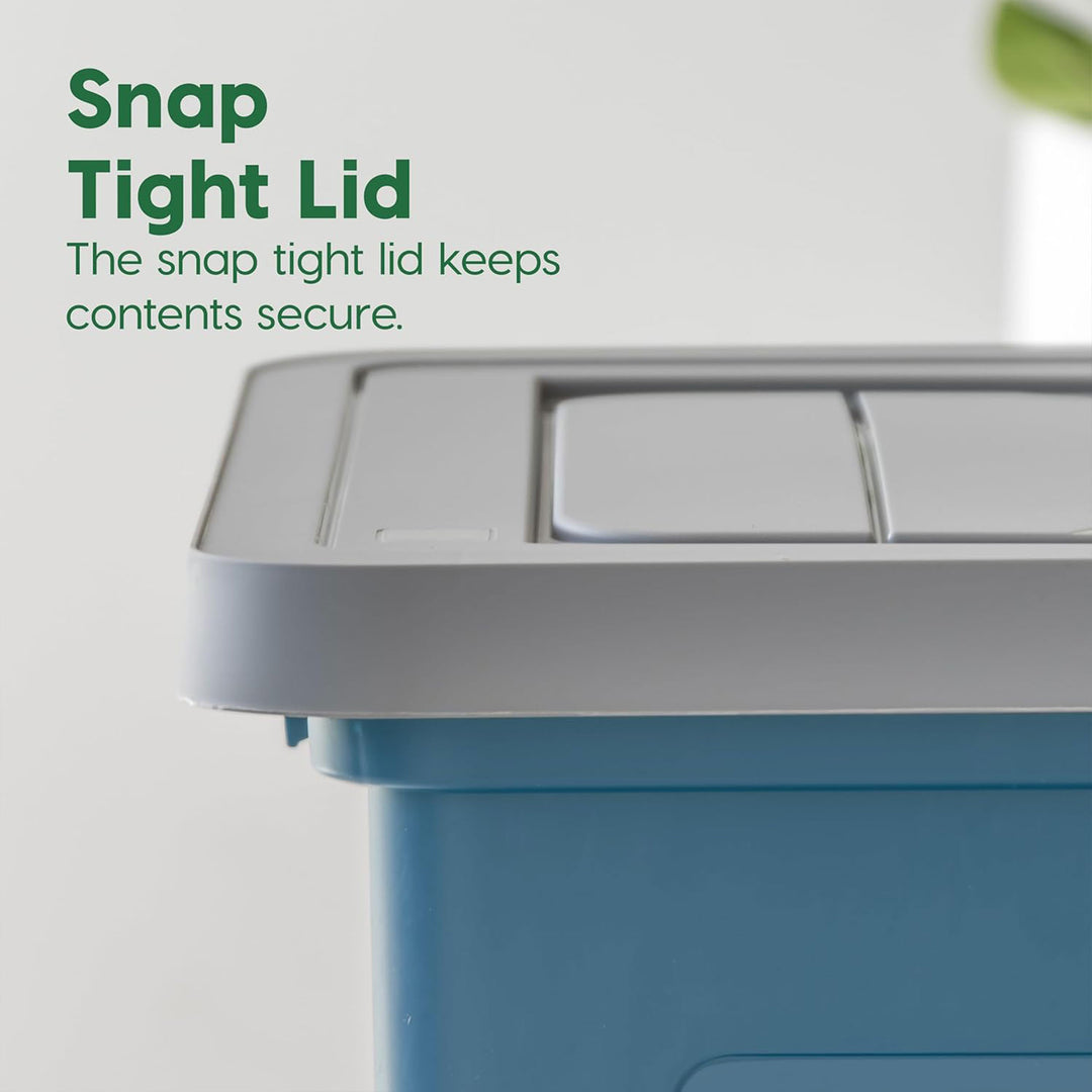 IRIS USA Plastic Organizer with Lids for Letter/Legal Files, Navy/Gray, 4 Pack