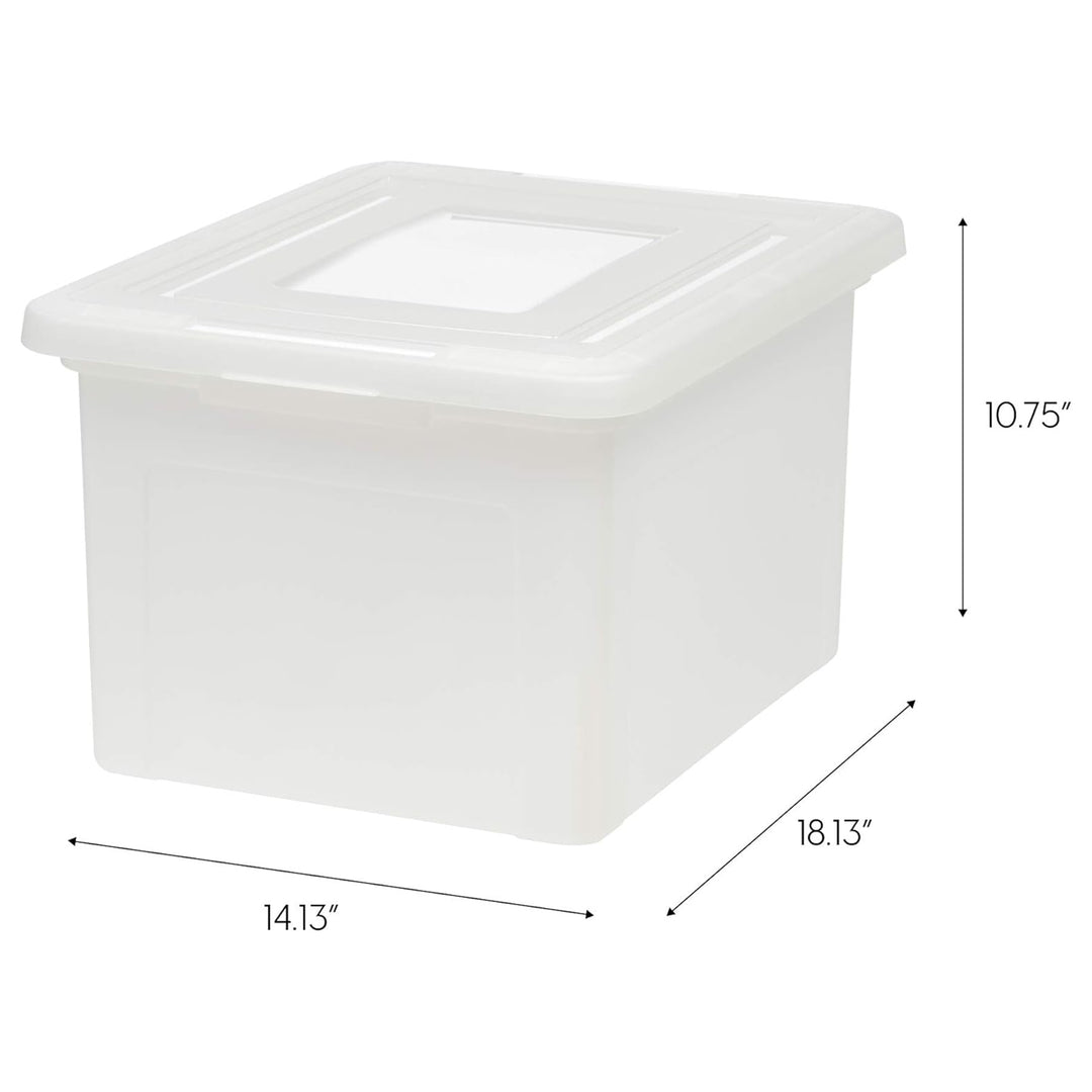 IRIS USA Plastic Organizer with Lids for Letter/Legal File, Pearl, 4 Pack