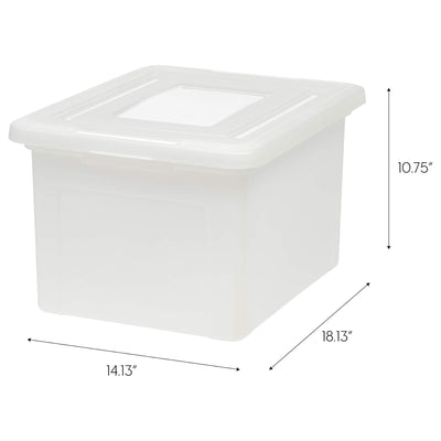 IRIS USA Plastic Organizer with Lids for Letter/Legal File, 4 Pack (Open Box)