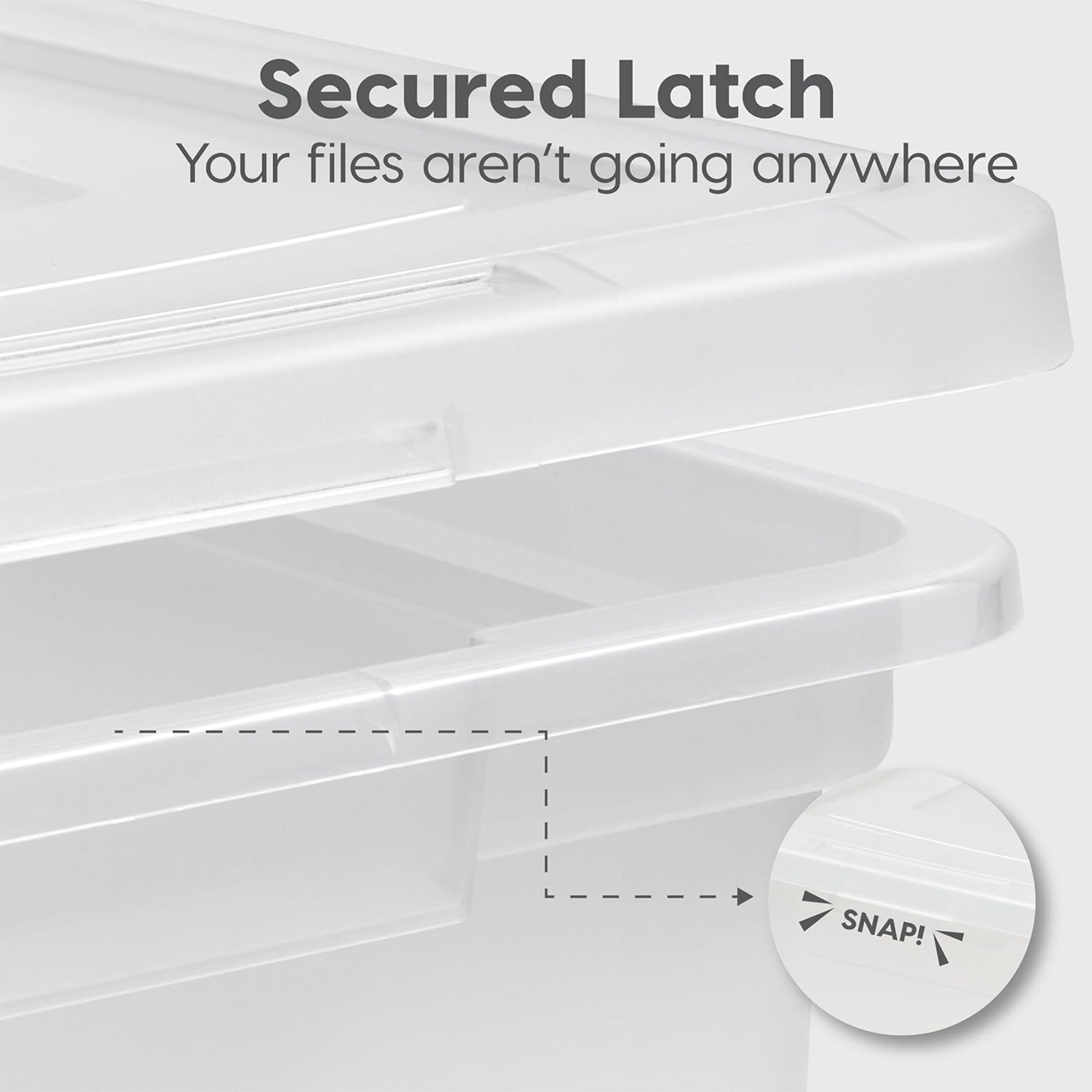 IRIS USA Plastic Organizer with Lids for Letter/Legal File, 4 Pack (Open Box)