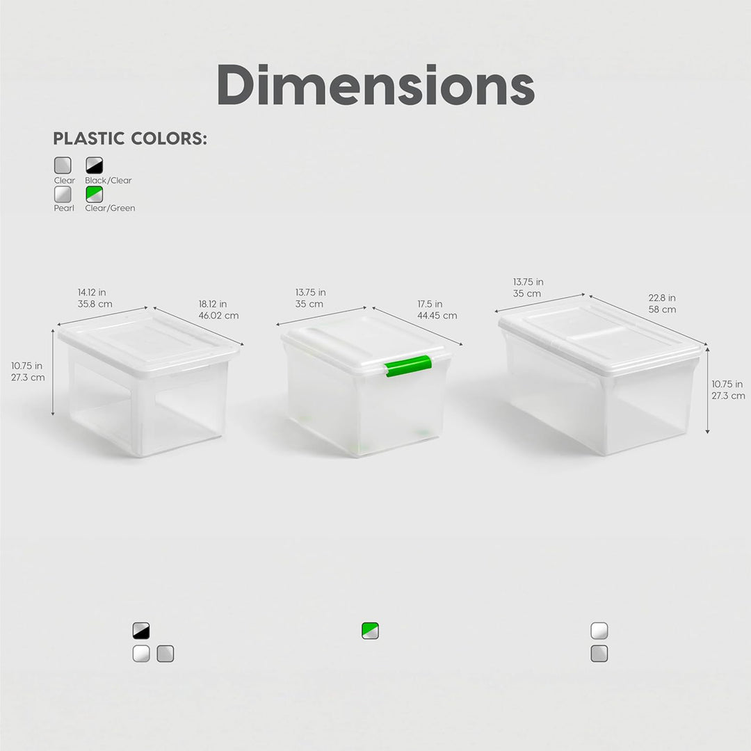 IRIS USA Plastic Organizer with Lids for Letter/Legal File, Pearl, 4 Pack