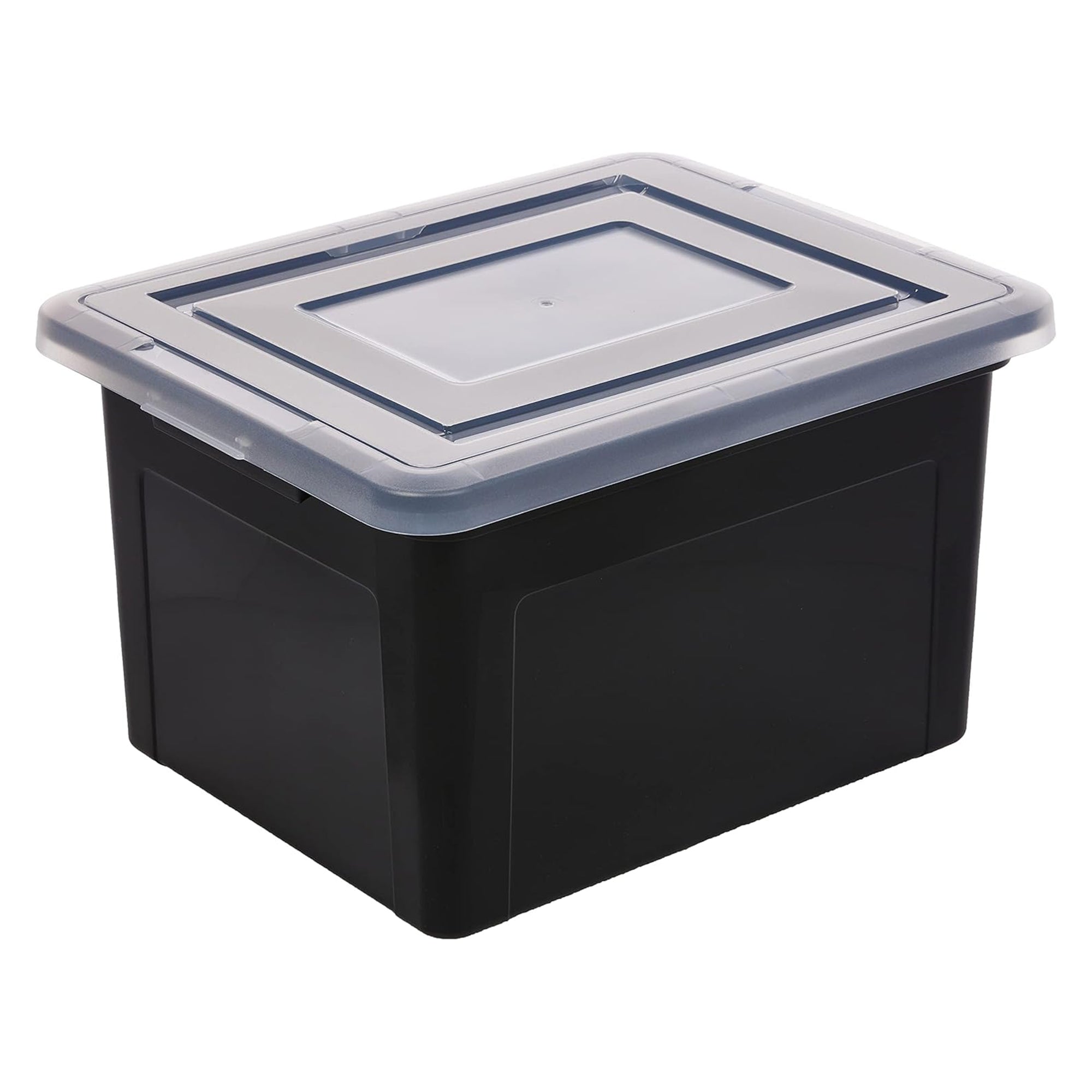 IRIS USA 8 Pack Plastic Organizer with Lids for Letter/Legal File, 35 Qt, Black