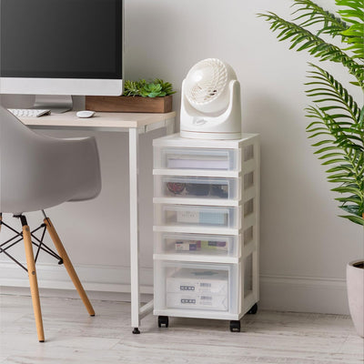 IRIS USA 3-Drawer Plastic Storage Organizer Cart with Caster Wheels (Open Box)