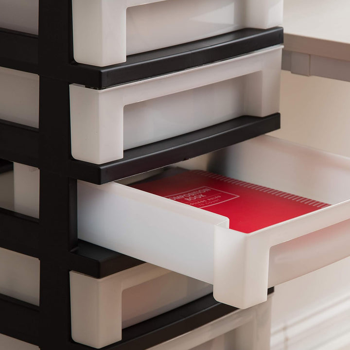 IRIS USA 10-Drawer Plastic Storage Cart with Wheels, Black (Open Box)