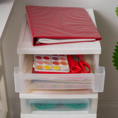 IRIS USA 5-Drawer Rolling Storage Cart Plastic Organizer for Crafts (Open Box)