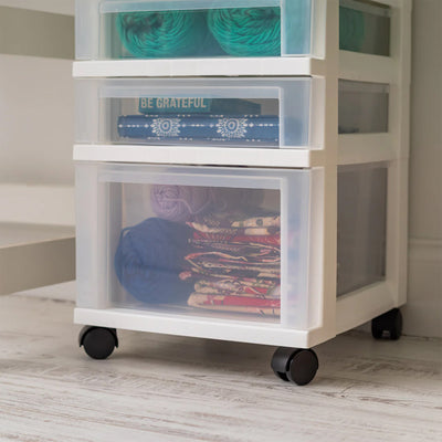 IRIS USA 5-Drawer Rolling Storage Cart Plastic Organizer for Crafts (Open Box)