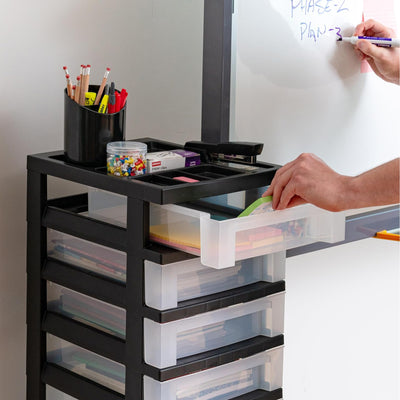 IRIS USA 7-Drawer Plastic Storage Organizer Cart with Caster Wheels (Open Box) - VMInnovations