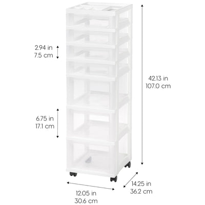 IRIS USA 7-Drawer Plastic Storage Cart with Wheels (Open Box)