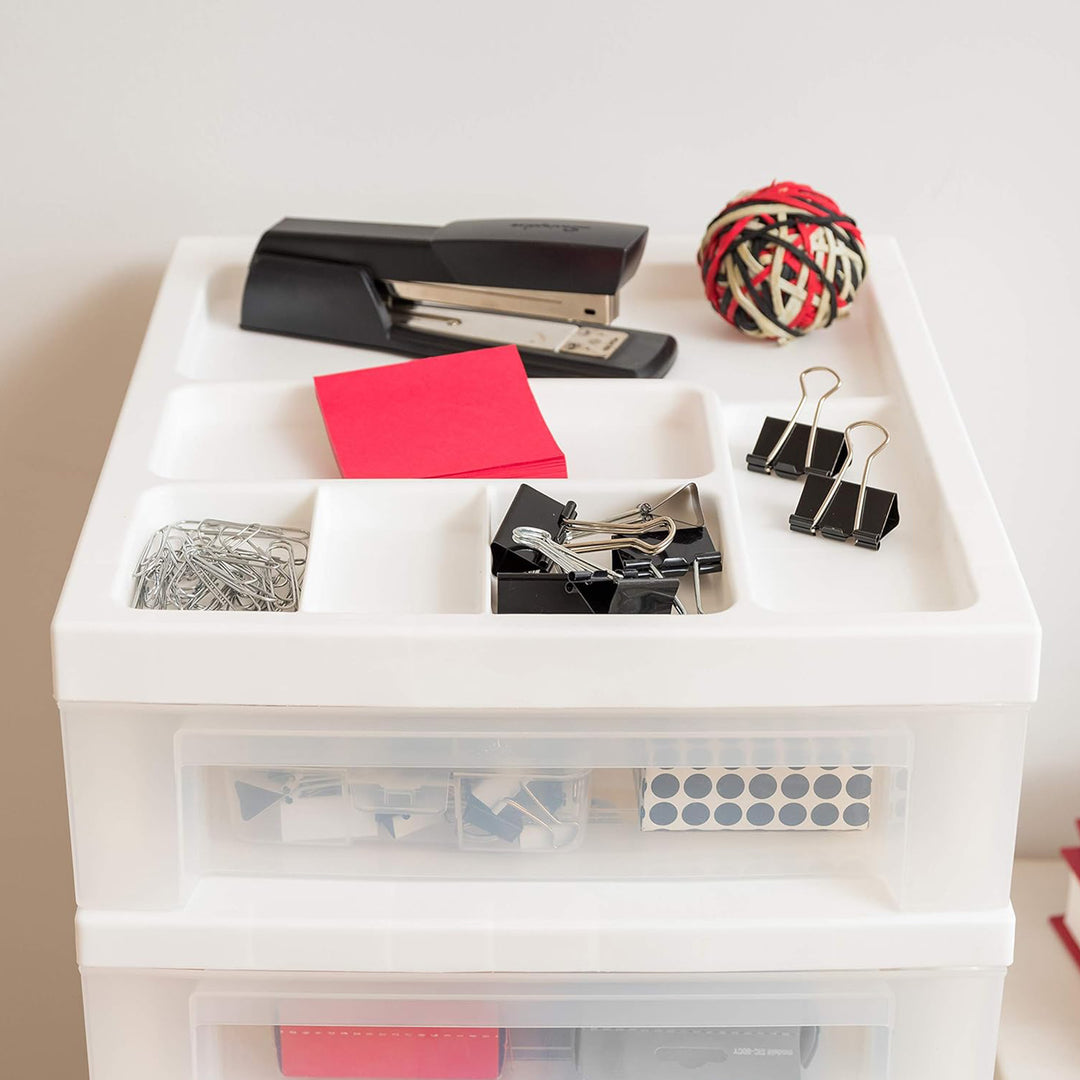 IRIS USA 7-Drawer Plastic Storage Cart with Wheels for Craft and Office, White