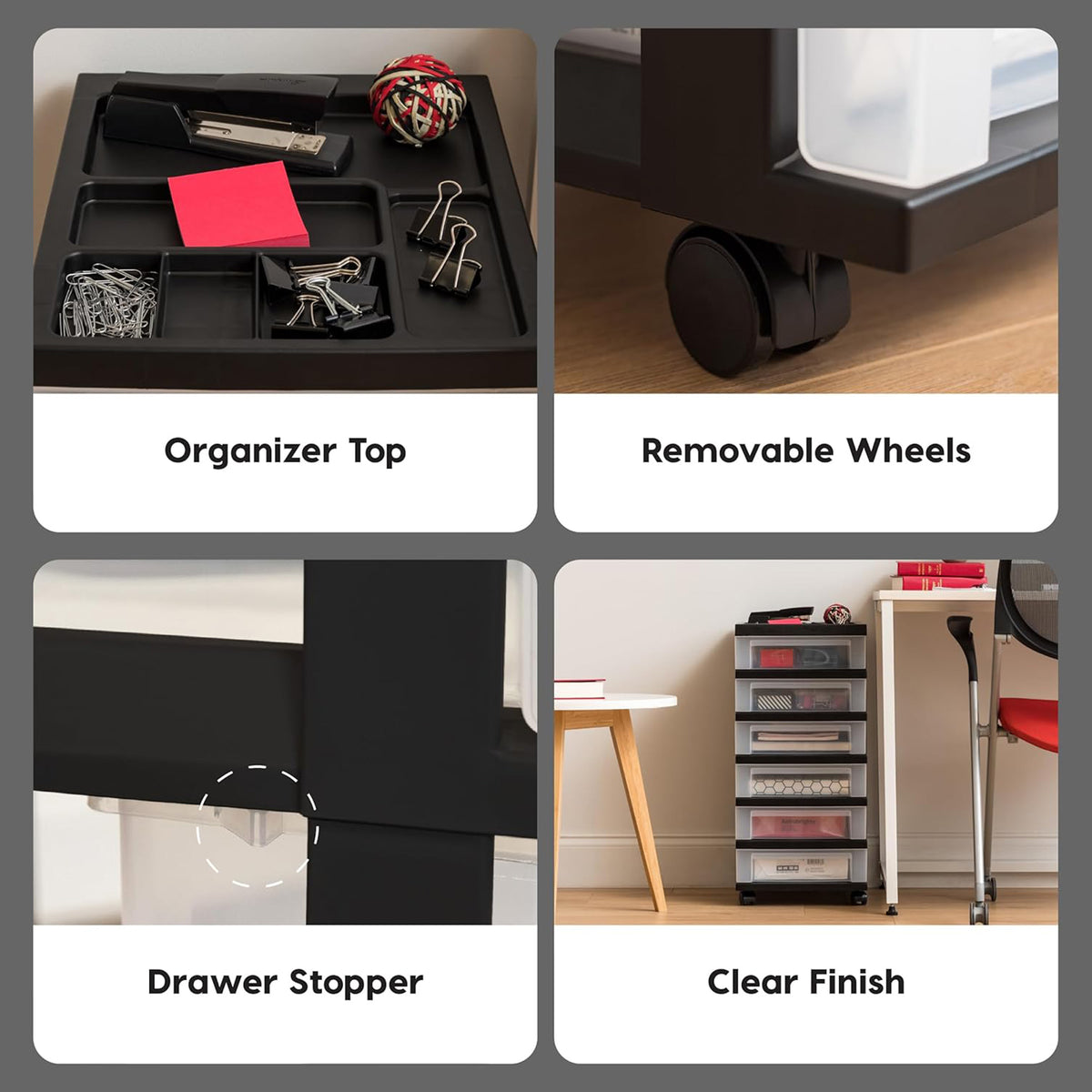 IRIS USA 6-Drawer Plastic Storage Cart w/Wheels for Craft & Office (Open Box) - VMInnovations