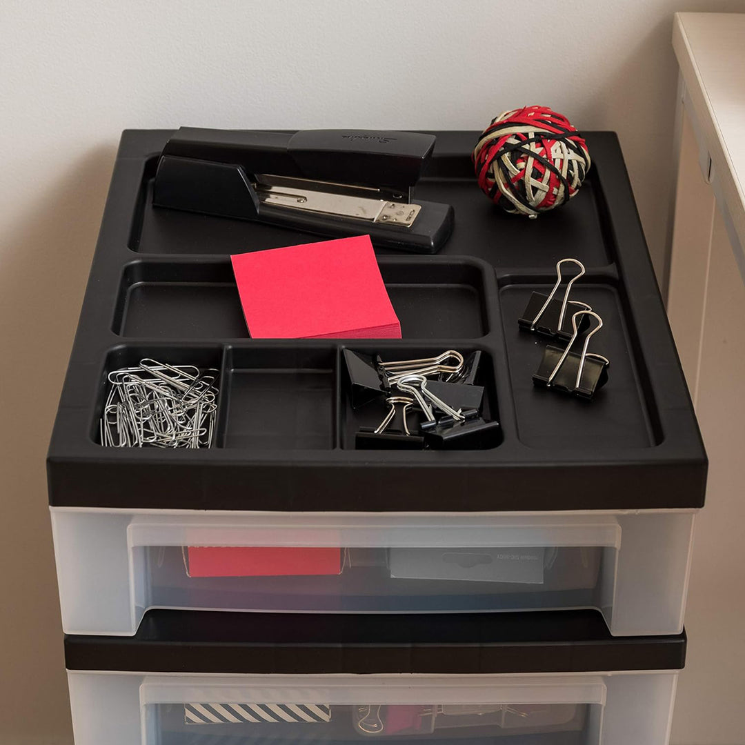 IRIS USA 6-Drawer Plastic Storage Cart with Wheels for Craft and Office, Black