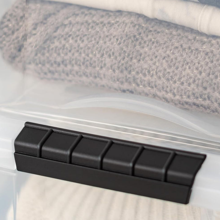 IRIS USA 40 Qt Plastic Storage Box with Lid, Stackable Design, Clear, 4 Pack