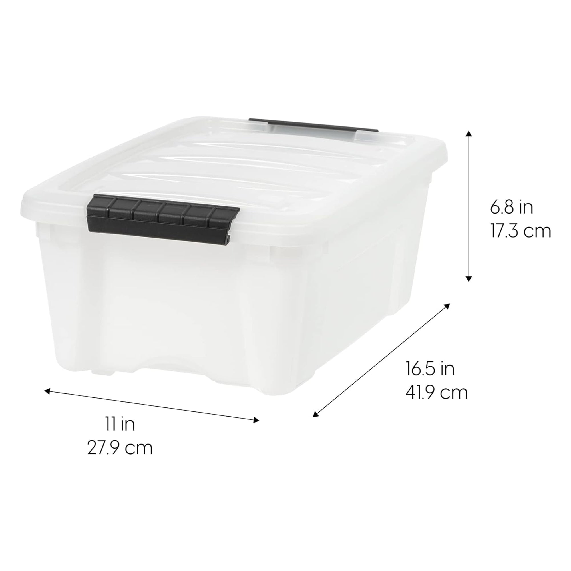 IRIS USA 12 Pack 13 Qt Storage Bin, Stackable Plastic Containers with Lid, Pearl