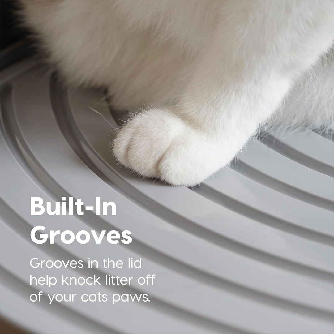 IRIS USA Large Top Entry Cat Litter Box with Lid and Scoop, Dog Proof, Black