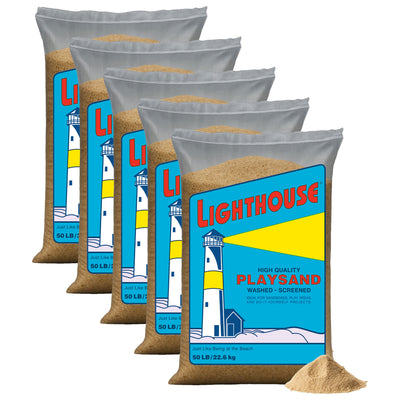 US Silica 5 Pack Lighthouse Comfortable Play Sand for Sand Tables, Beige, 50 Lbs