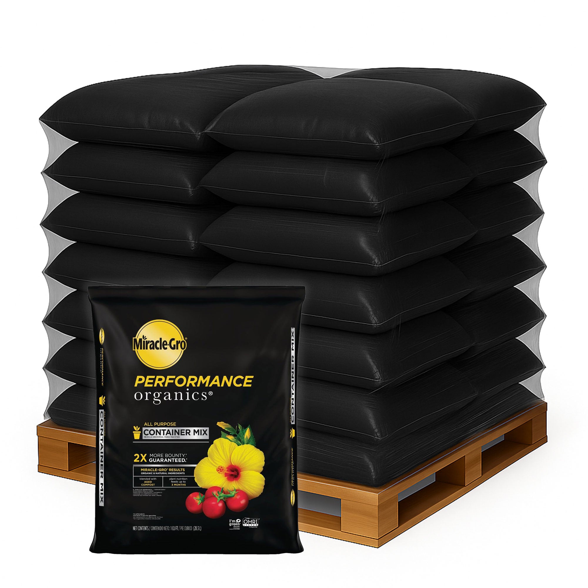 Miracle-Gro 135 Pack Organic Container Mix Garden Soil, Quick Release Fertilizer