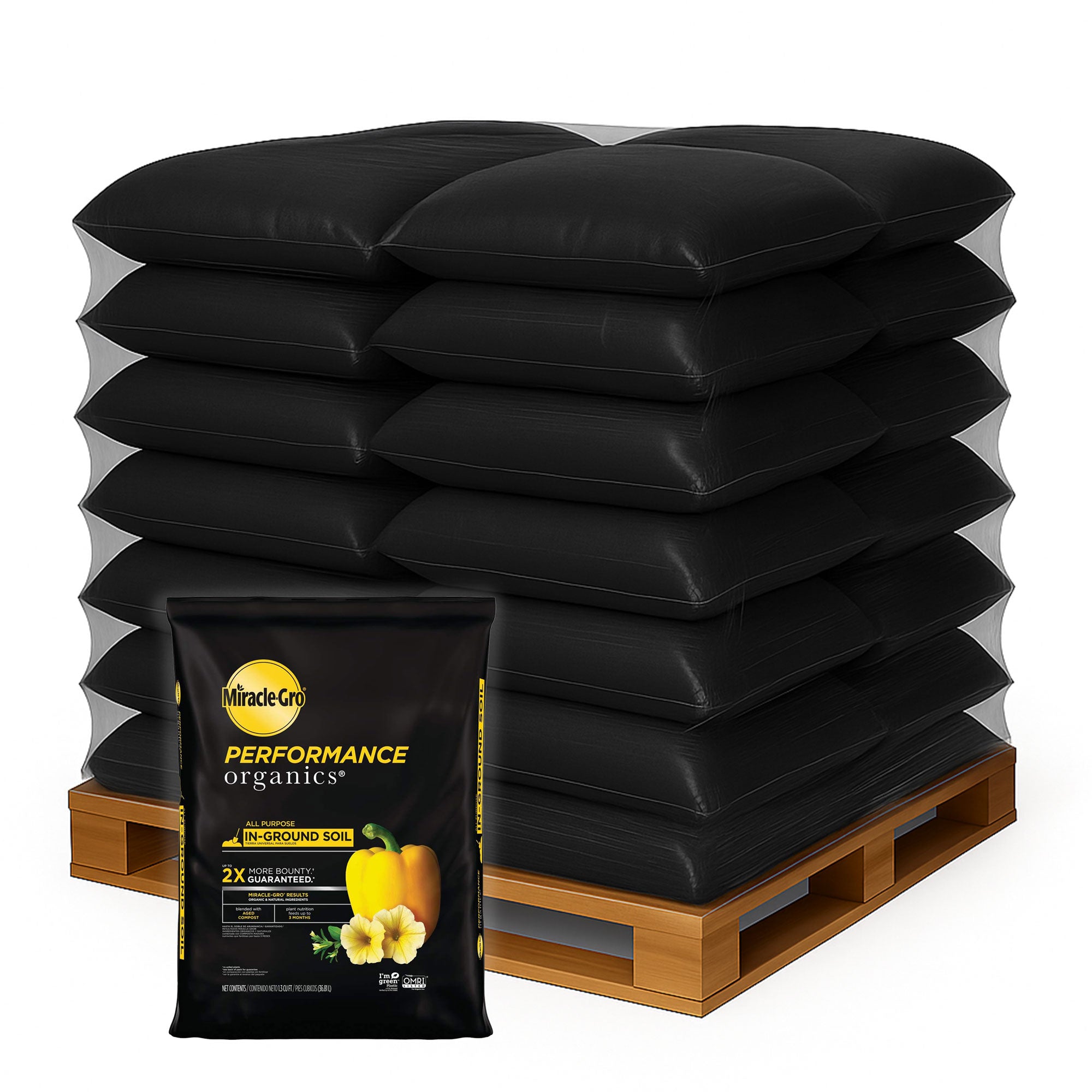 Miracle-Gro 60 Bag Organic Inground Garden Soil Quick Release Natural Fertilizer