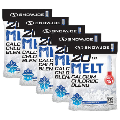 Snow Joe 5 Pack Calcium Chloride Ice Melt Snow Removal, 20 Lbs, Blue, MELT20ESB - VMInnovations