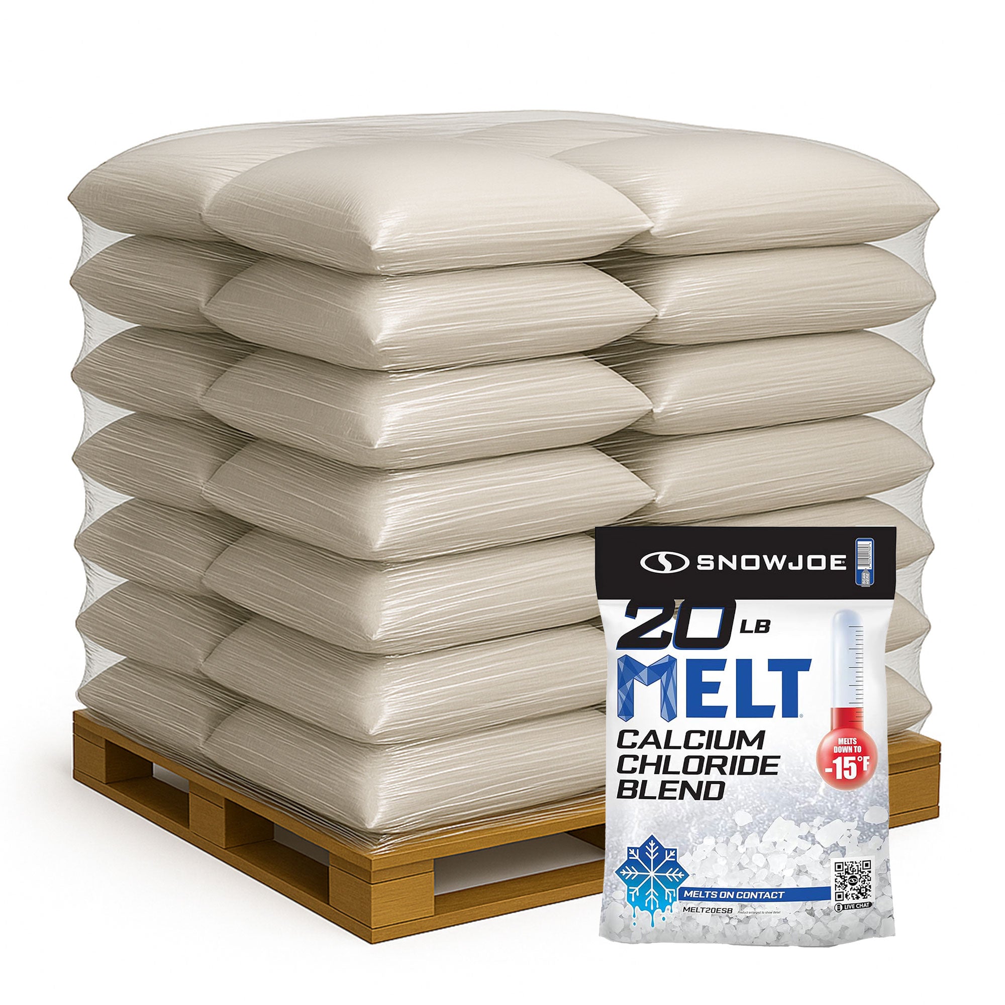 Snow Joe 112 Pack Calcium Chloride Ice Melt Snow Removal, 20 Lb, Blue, MELT20ESB
