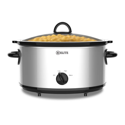 Kitchen Elite 7 Qt Slow Cooker, Stainless Steel Ceramic Crock Pot  (Open Box) - VMInnovations