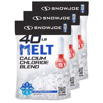 Snow Joe 3 Pack Calcium Chloride Deicer & Snow Removal, 40 Pound Bag, MELT40ESB