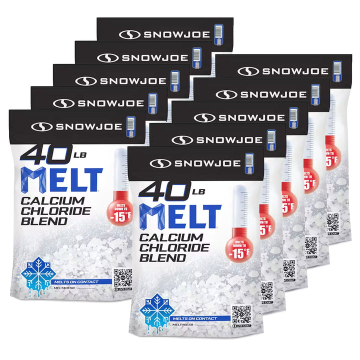 Snow Joe 10 Pack Calcium Chloride Deicer & Snow Removal, 40 Pound Bag, MELT40ESB