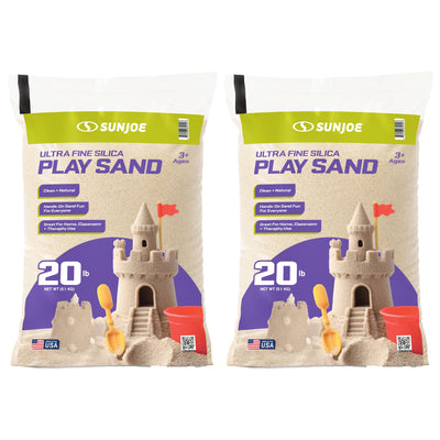 Sun Joe Ultra Fine Silica Play Sand, Sandboxes & Sensory Tables, 20 lbs, 2 Pack