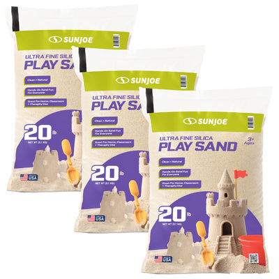 Sun Joe Ultra Fine Silica Play Sand, Sandboxes & Sensory Tables, 20 lbs, 3 Pack