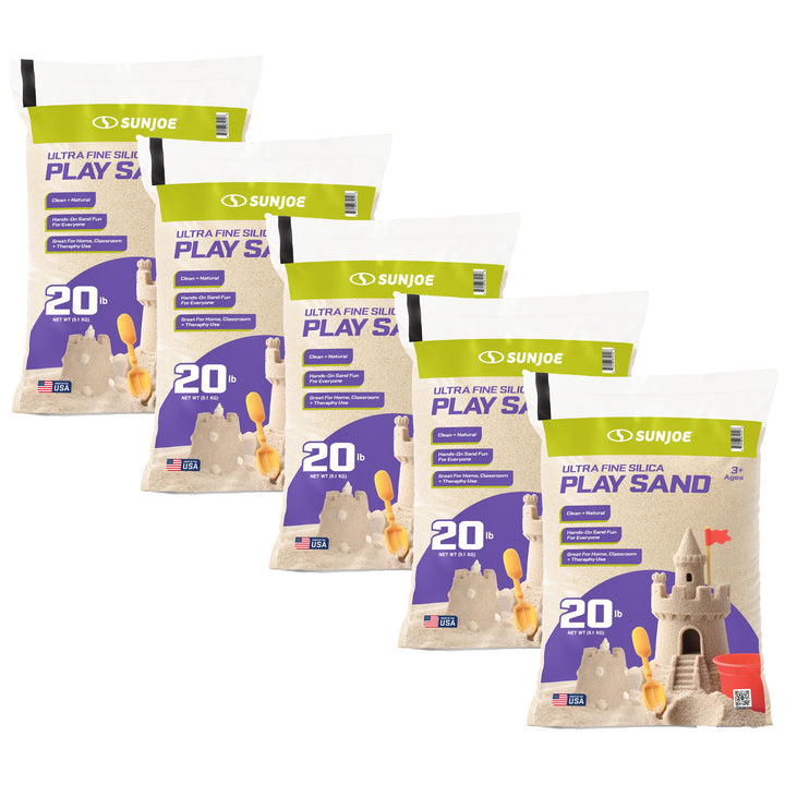 Sun Joe Ultra Fine Silica Play Sand, Sandboxes & Sensory Tables, 20 lbs, 5 Pack