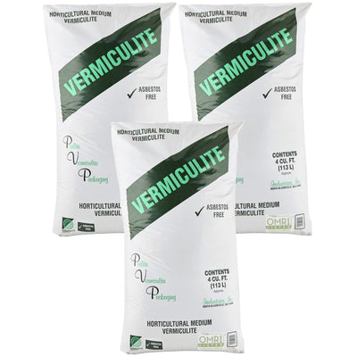 PVP Industries Medium Vermiculite Professional Grade Soil Conditioner, 3 Pack