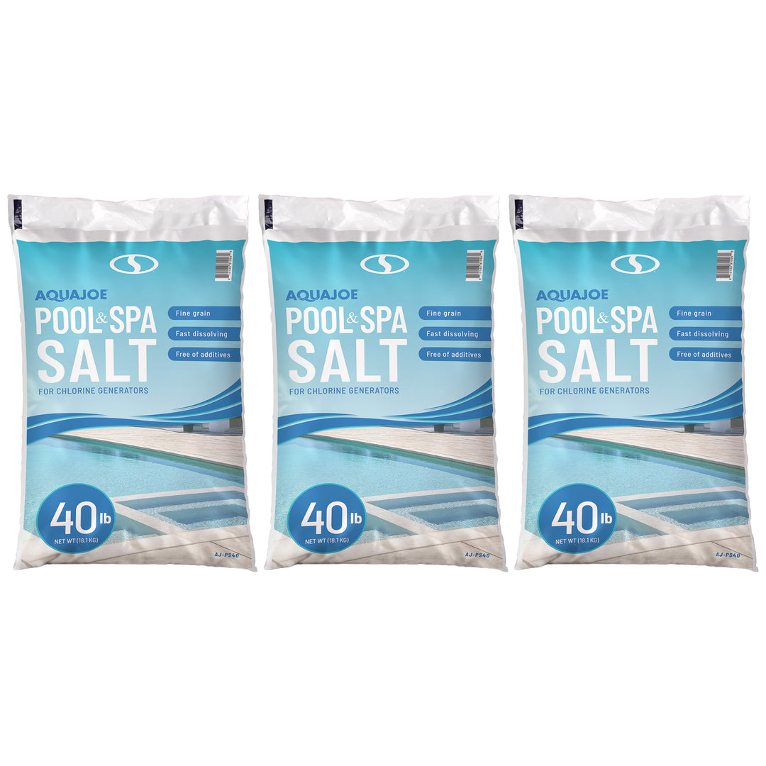 Aqua Joe 3 Pack 40 Lb Fast Dissolving Pool Spa Salt Chlorine Generators, AJ-PS40