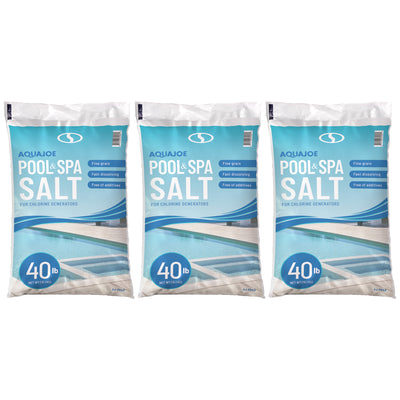 Aqua Joe 3 Pack 40 Lb Fast Dissolving Pool Spa Salt Chlorine Generators, AJ-PS40 - VMInnovations