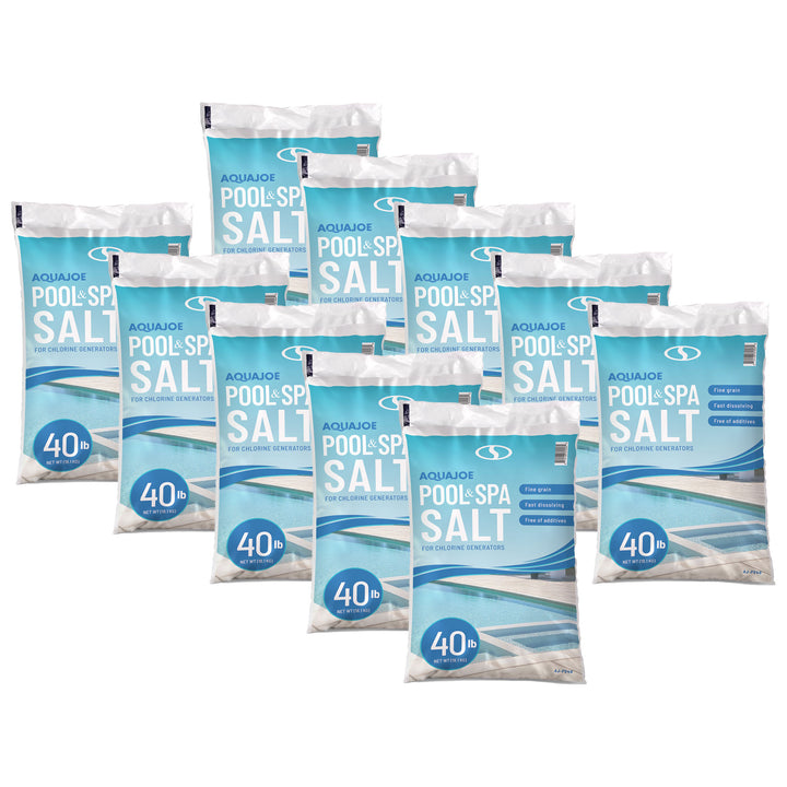 Aqua Joe 10 Pack 40 Lb Fast Dissolving Pool Spa Salt Chlorine Generators AJ-PS40