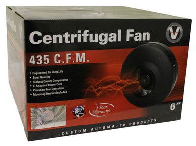 (2) CAP Valuline 6" 435 CFM Hydroponic Centrifugal Inline Fan Blowers | VLF-6