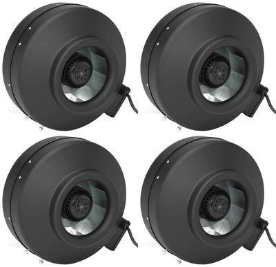 (4) CAP Valuline 6" 435 CFM Hydroponic Centrifugal Inline Fan Blowers | VLF-6